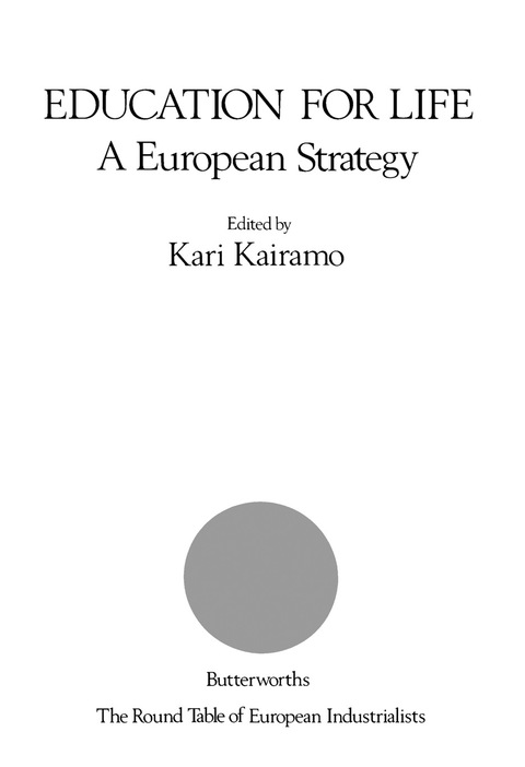 Cover image for book Education for Life: A European Strategy