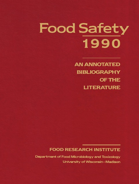Cover image for book Food Safety 1990