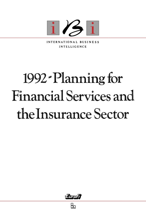 Cover image for book 1992-Planning for Financial Services and the Insurance Sector