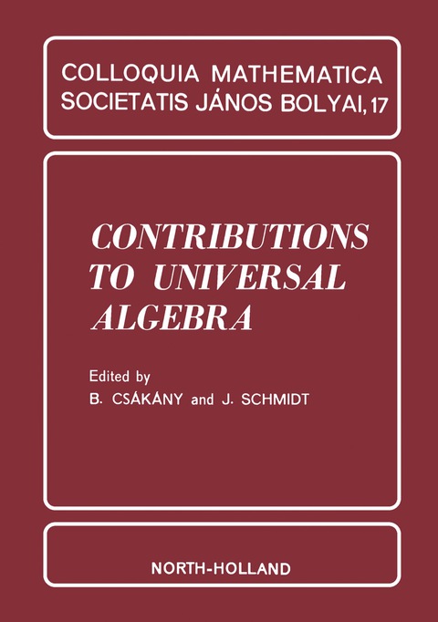 Cover image for book Contributions to Universal Algebra