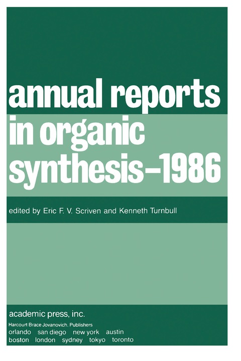 Cover image for book Annual Reports in Organic Synthesis — 1986