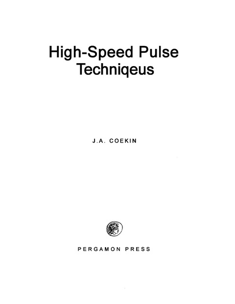 Cover image for book High-Speed Pulse Techniques