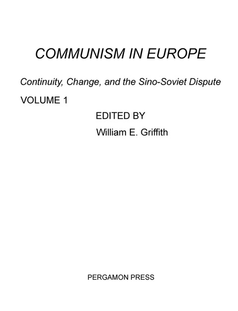 Cover image for book Communism in Europe