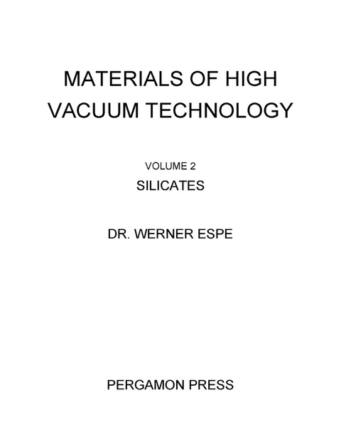 Cover image for book Silicates