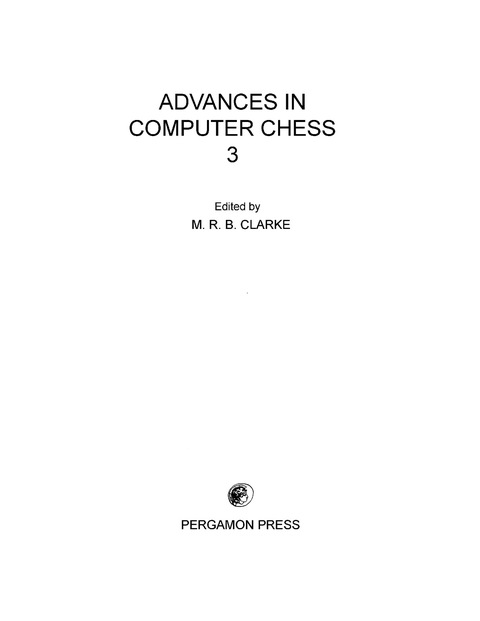 Cover image for book Advances in Computer Chess