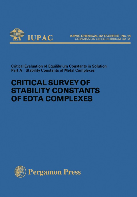 Cover image for book Critical Survey of Stability Constants of EDTA Complexes