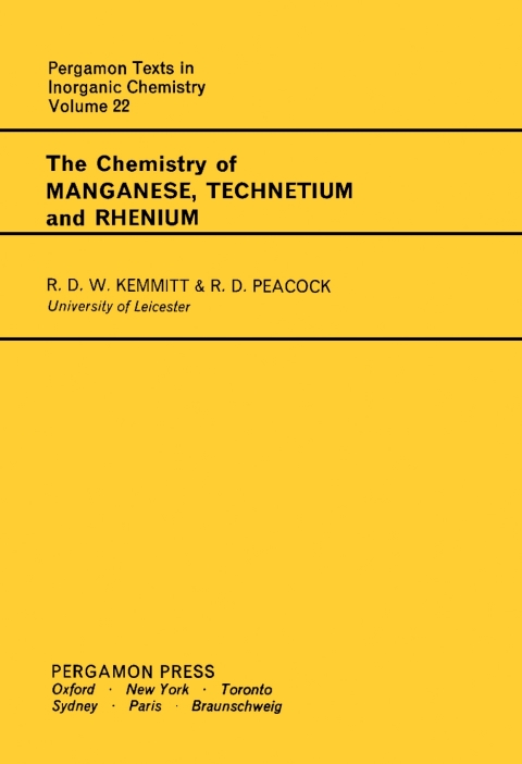 Cover image for book The Chemistry of Manganese, Technetium and Rhenium