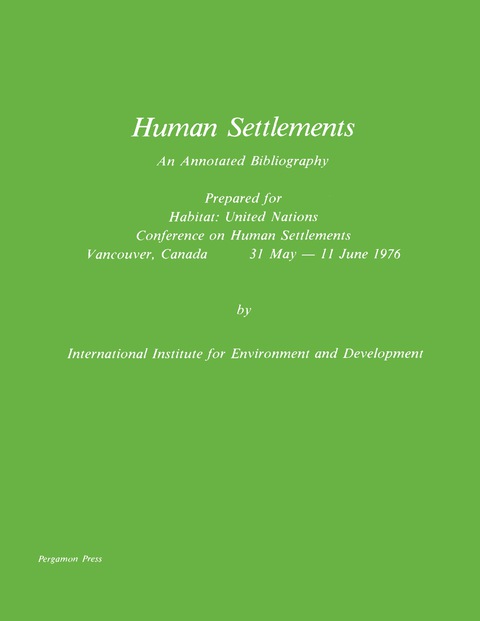 Cover image for book Human Settlements