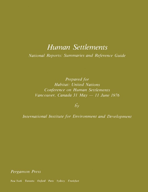 Cover image for book Human Settlements