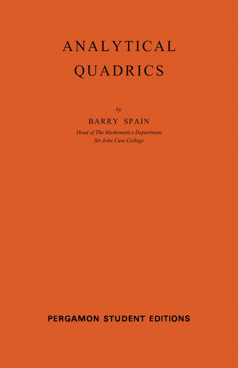 Cover image for book Analytical Quadrics
