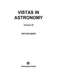 صورة الغلاف: Vistas in Astronomy 9780080171180