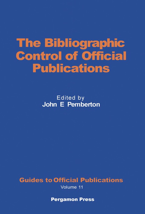 Cover image for book The Bibliographic Control of Official Publications