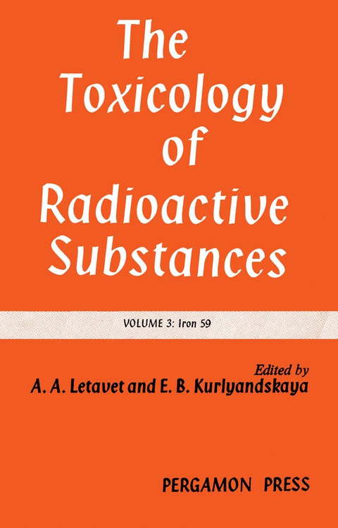 Cover image for book The Toxicology of Radioactive Substances