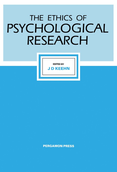 Cover image for book The Ethics of Psychological Research
