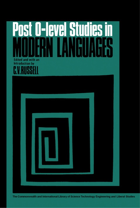 Cover image for book Post-O-Level Studies in Modern Languages