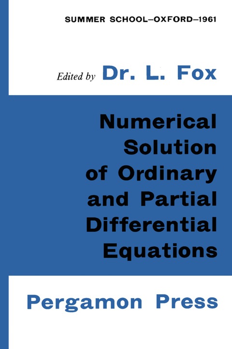Cover image for book Numerical Solution of Ordinary and Partial Differential Equations