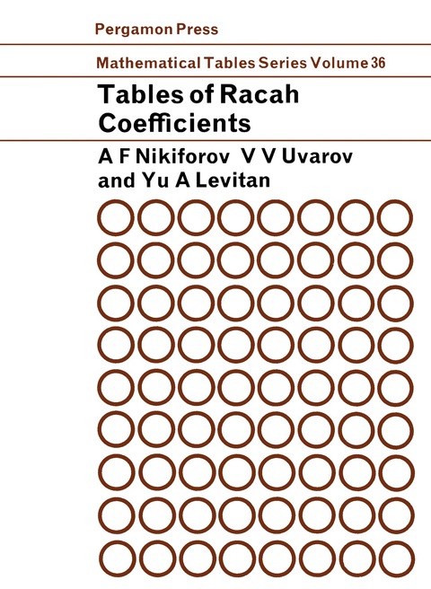Cover image for book Tables of Racah Coefficients
