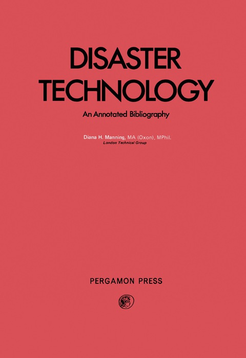 Cover image for book Disaster Technology