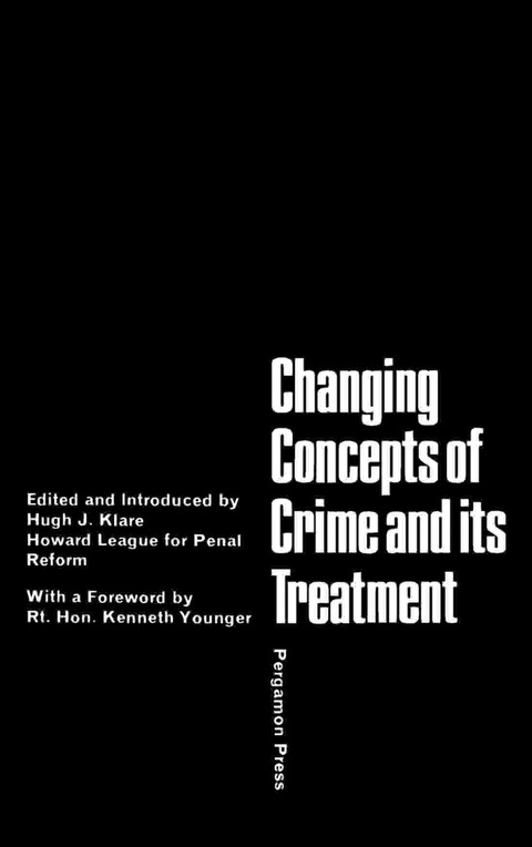 Cover image for book Changing Concepts of Crime and Its Treatment