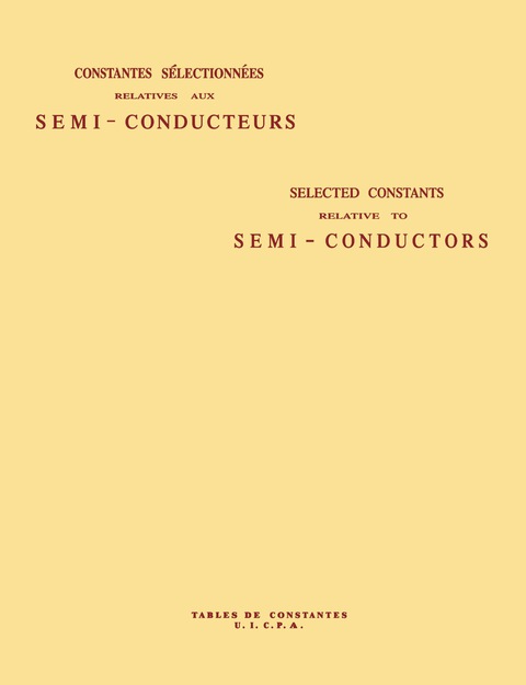 Cover image for book Selected Constants Relative to Semi-Conductors