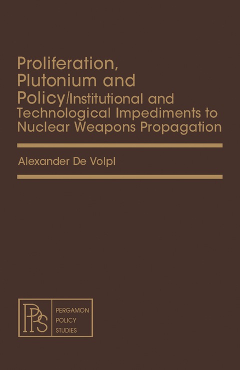 Cover image for book Proliferation, Plutonium and Policy