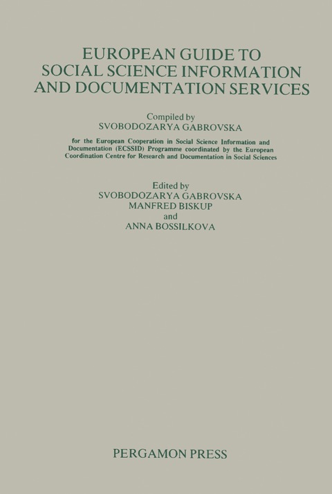 Cover image for book European Guide to Social Science Information and Documentation Services