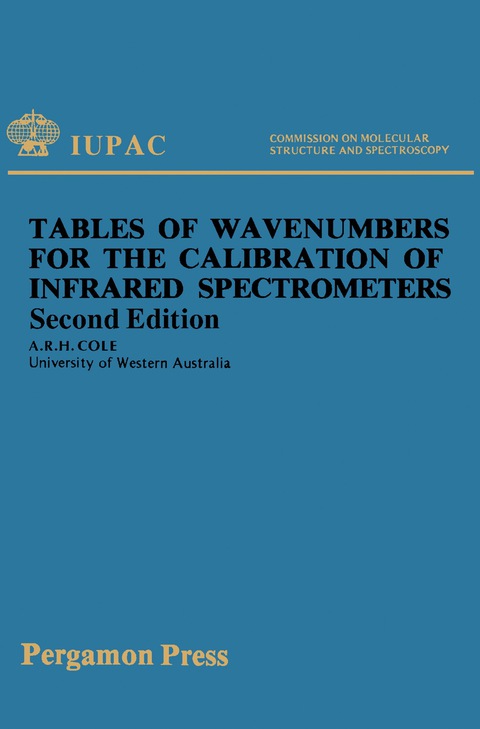 Cover image for book Tables of Wavenumbers for the Calibration of Infrared Spectrometers