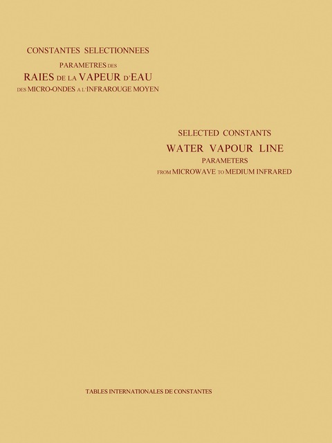 Cover image for book Water Vapour Line Parameters from Microwave to Medium Infrared