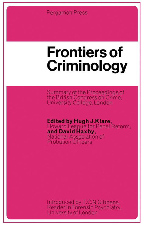 Cover image for book Frontiers of Criminology