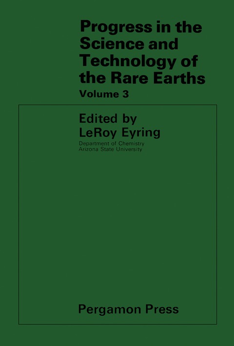 Cover image for book Progress in the Science and Technology of the Rare Earths