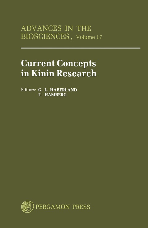 Cover image for book Current Concepts in Kinin Research