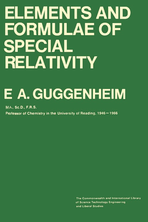 Cover image for book Elements and Formulae of Special Relativity