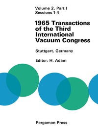 Titelbild: 1965 Transactions of the Third International Vacuum Congress 9780080117638