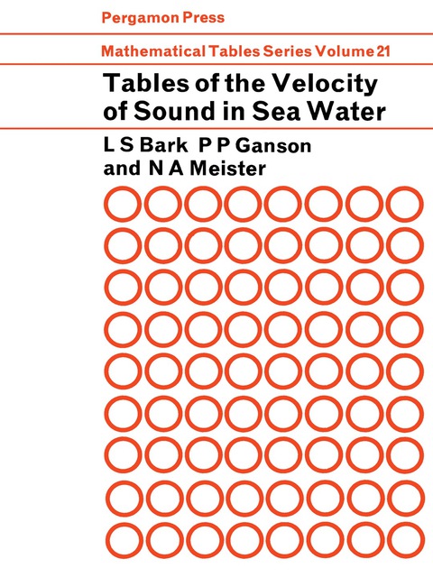 Cover image for book Tables of the Velocity of Sound in Sea Water