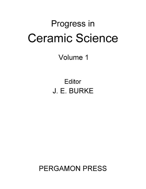 Cover image for book Progress in Ceramic Science