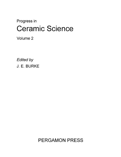 Cover image for book Progress in Ceramic Science