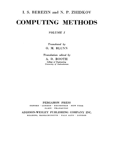 Cover image for book Computing Methods
