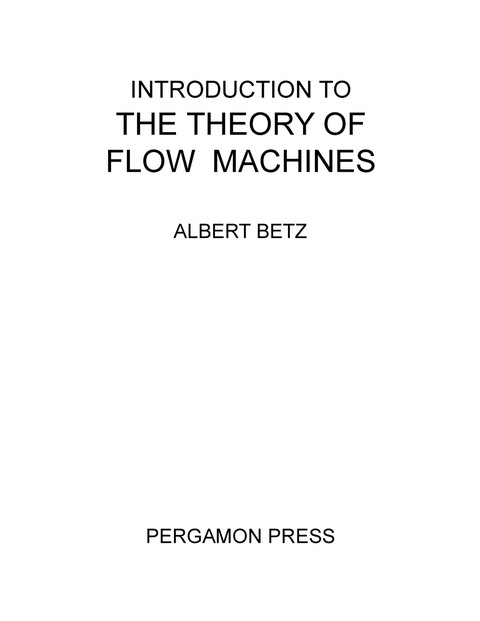 Cover image for book Introduction to the Theory of Flow Machines