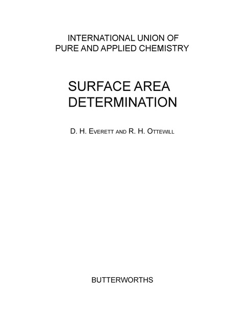 Cover image for book Surface Area Determination