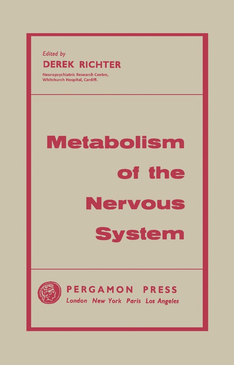 Cover image for book Metabolism of the Nervous System