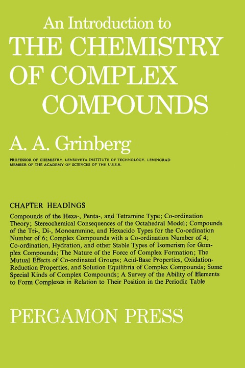 Cover image for book An Introduction to the Chemistry of Complex Compounds
