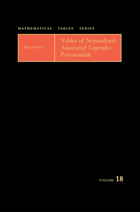 Cover image for book Tables of Normalized Associated Legendre Polynomials