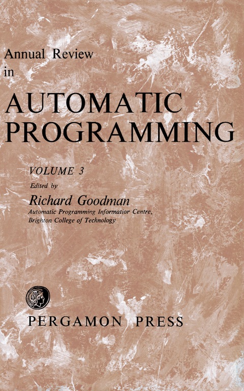 Cover image for book Annual Review in Automatic Programming