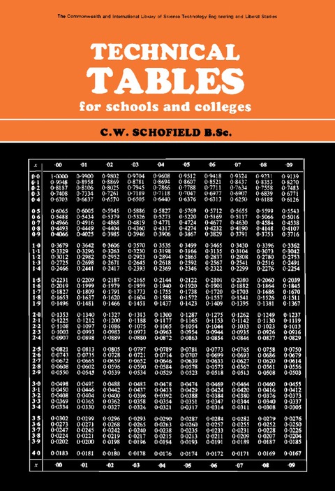 Cover image for book Technical Tables for Schools and Colleges