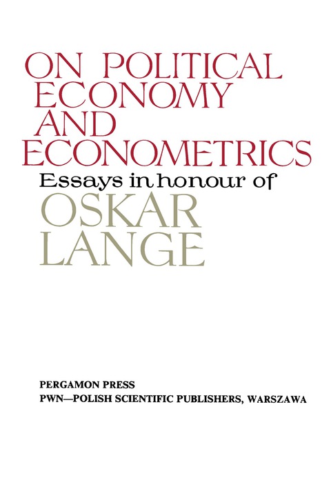 Cover image for book On Political Economy and Econometrics