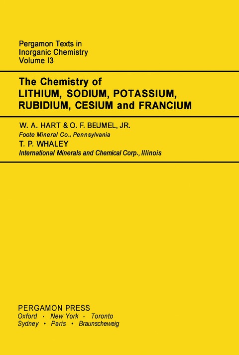 The Chemistry of Lithium, Sodium, Potassium, Rubidium, Cesium and Francium 