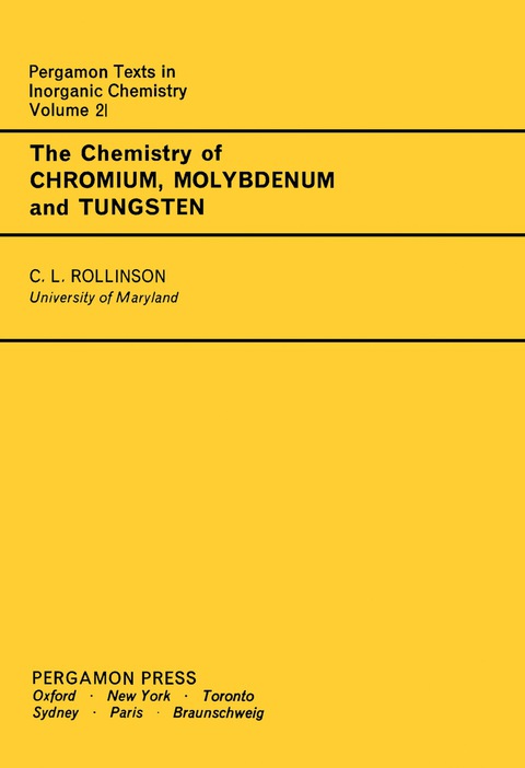 Cover image for book The Chemistry of Chromium, Molybdenum and Tungsten