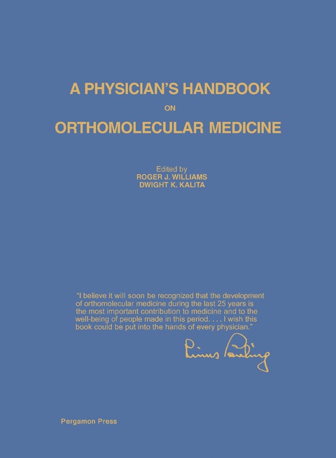 Cover image for book A Physician's Handbook on Orthomolecular Medicine