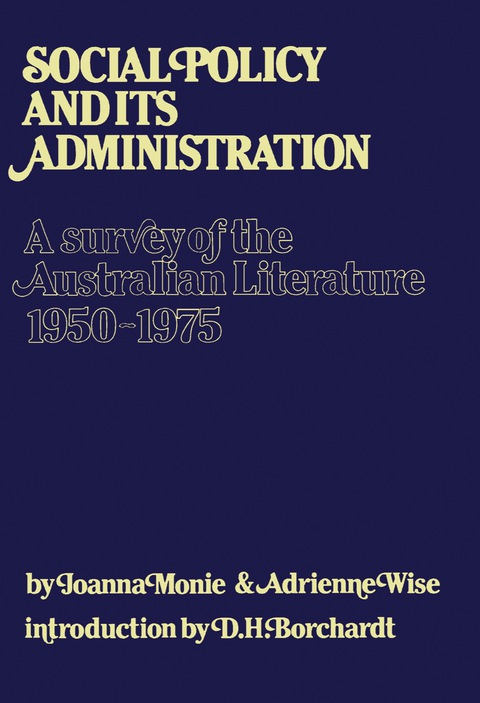 Cover image for book Social Policy and Its Administration