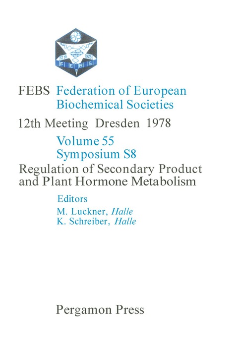 Cover image for book Regulation of Secondary Product and Plant Hormone Metabolism